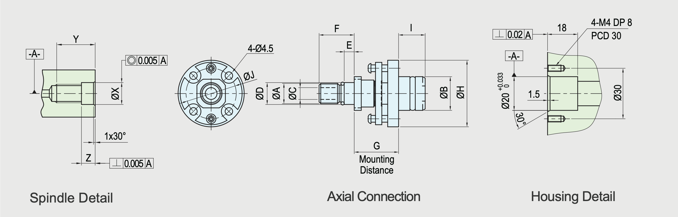 SRJ02-103-01 Bearingless Detachable Type Rotary Union-Rotary Joint Technical Drawing