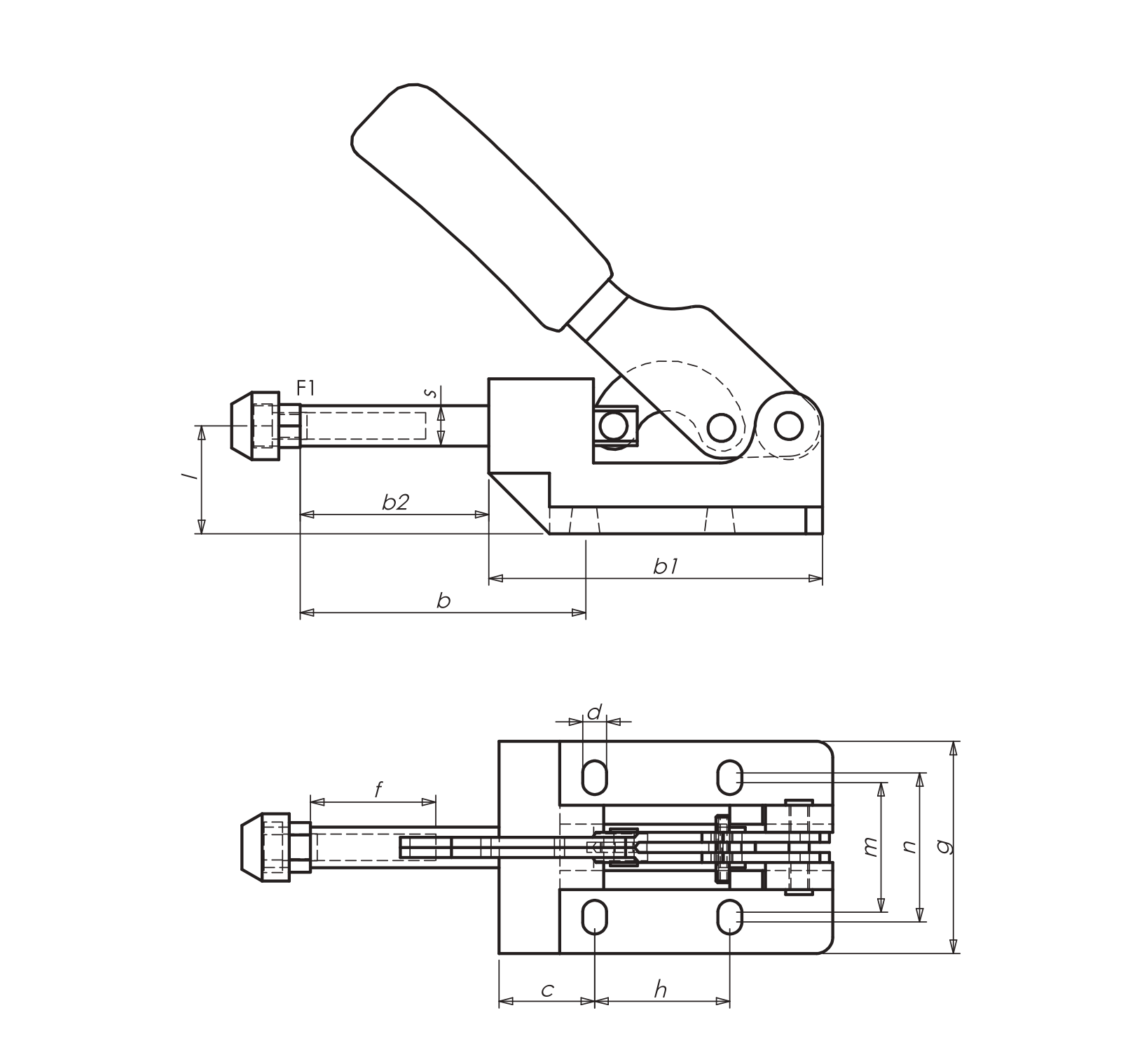 M64 Zeichnung Schwerer Schubstangenspanner mit Gusskoerper