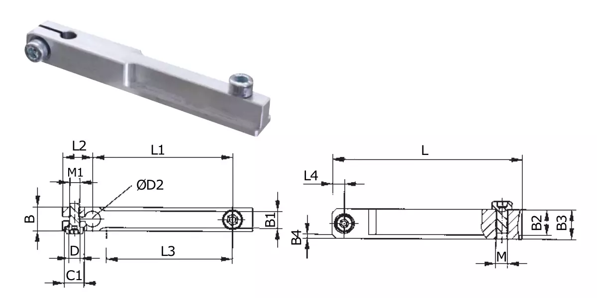 Length adapter for horizonzal bridging- for Toggle clamps