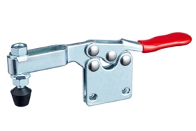 Horizontal acting toggle clamps with vertical mounting base