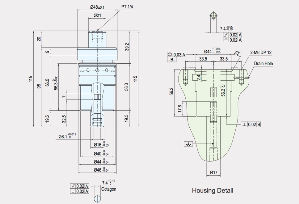 SRJ01-204-01 Drawing Bore mounted Integrated Type Rotary Union-Rotary Joint