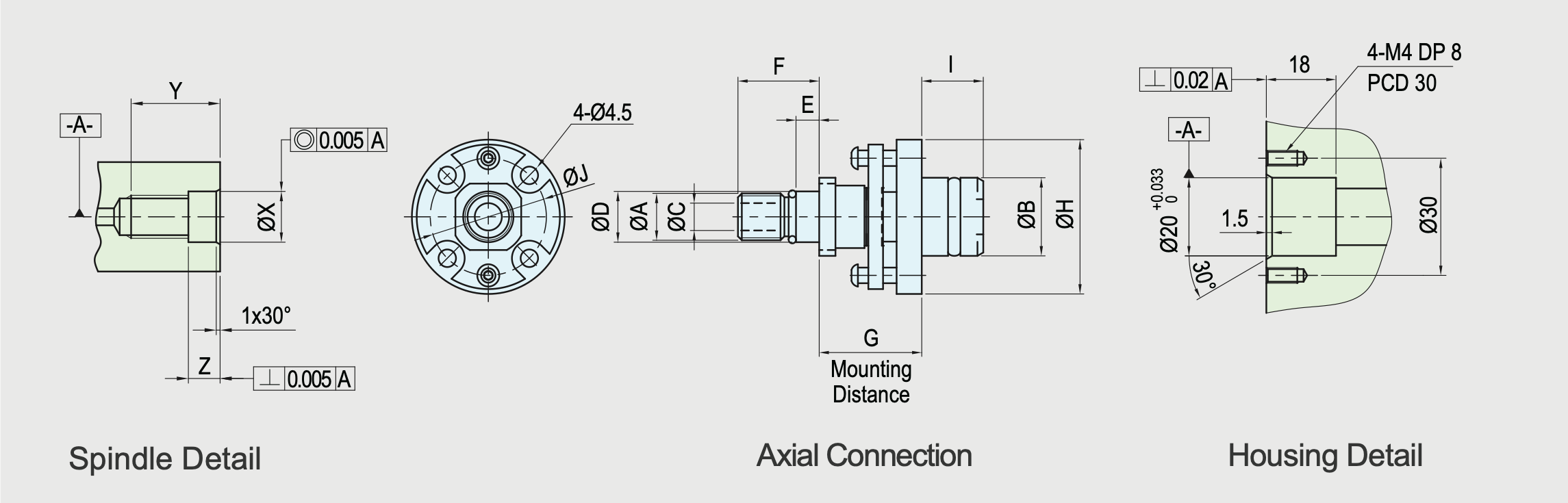 SRJ02-103 Bearingless Detachable Type Rotary Union-Rotary Joint Technical Drawing