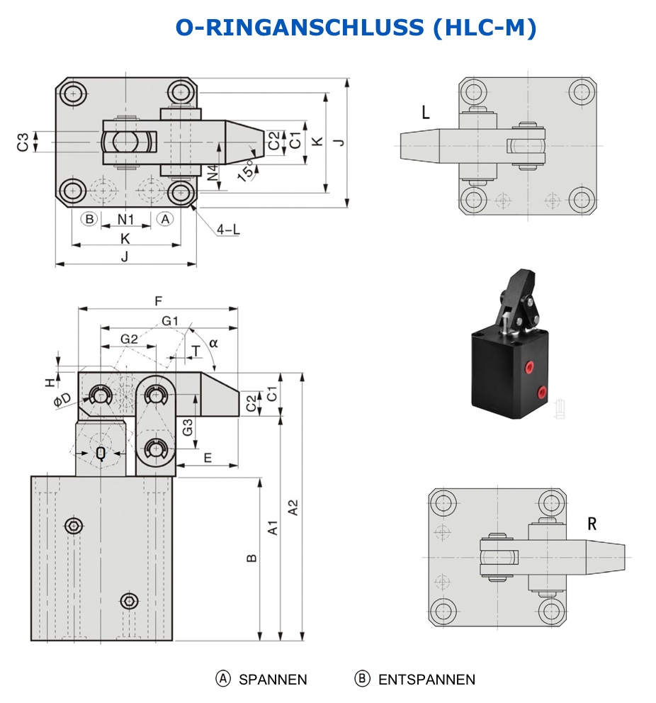 HLC Hydraulischer Hebelspanner O Ringanschluss