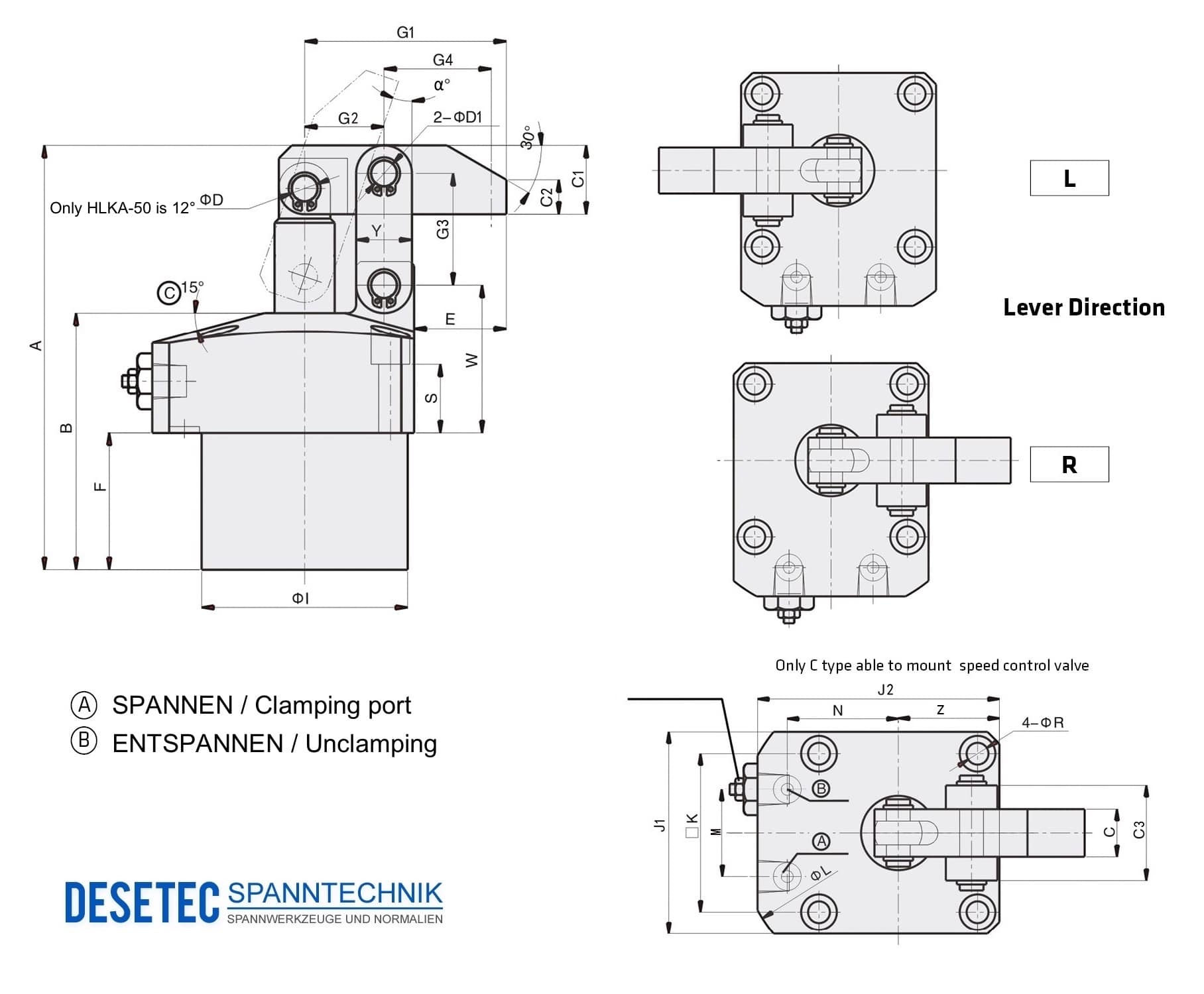 HLKA Zeichnung Hydraulischer Hebelspanner