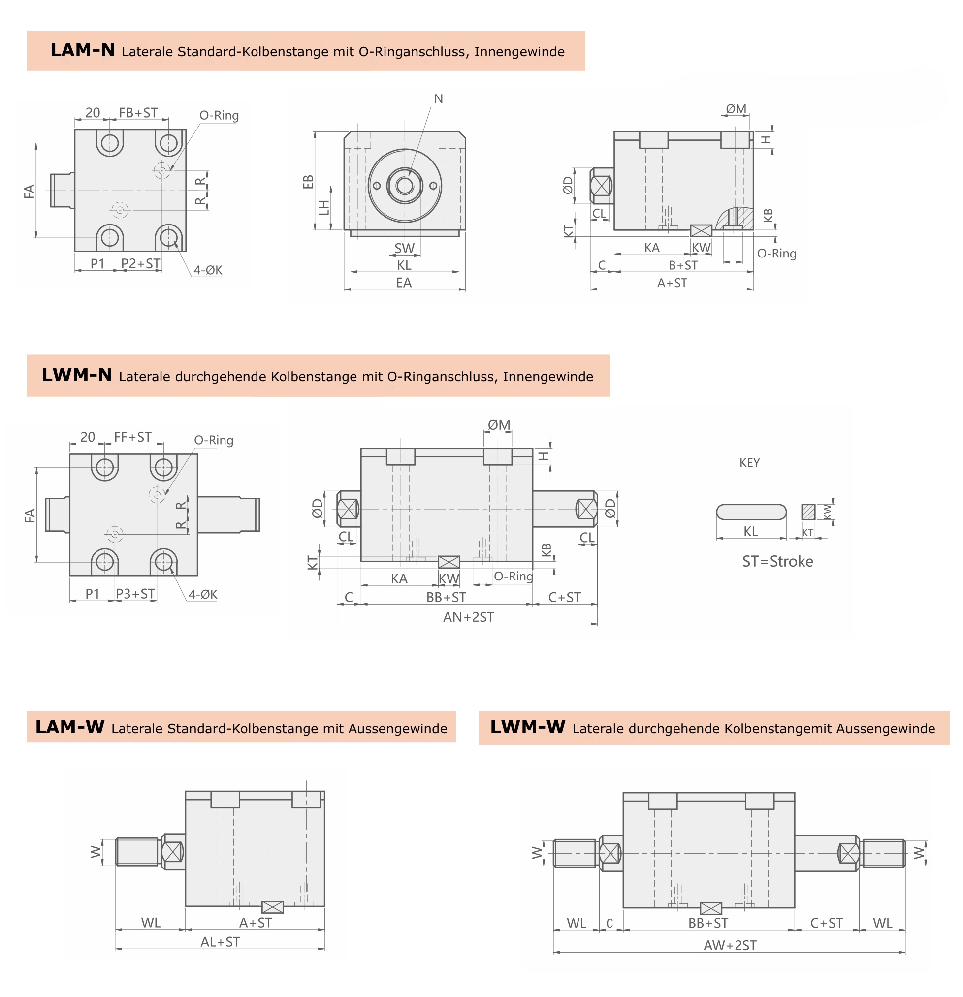 HTBC LAM und LWM Lateral mit O-Ringanschluss