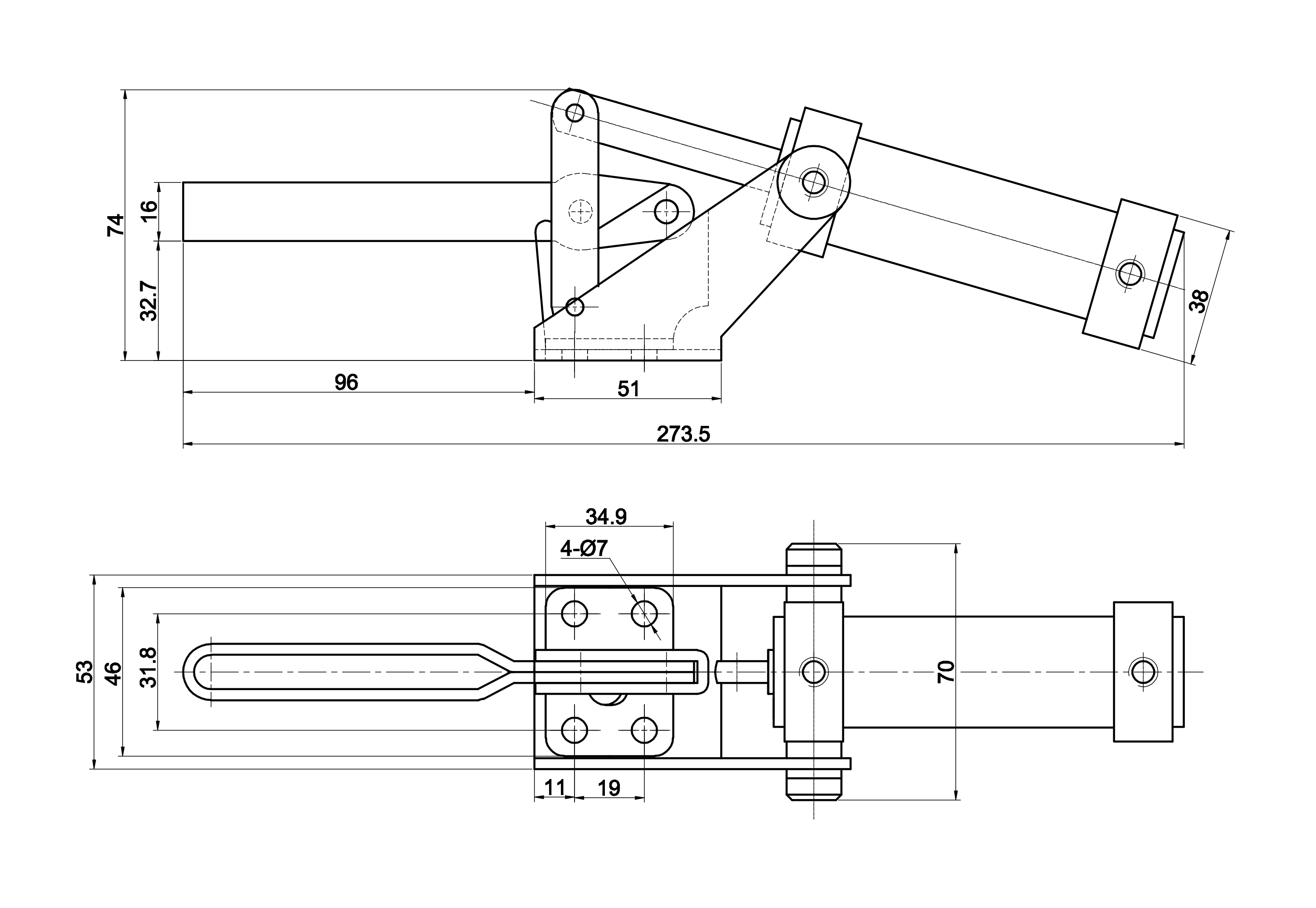 DST-12132-A Datenblatt Pneumatikspanner 2270N