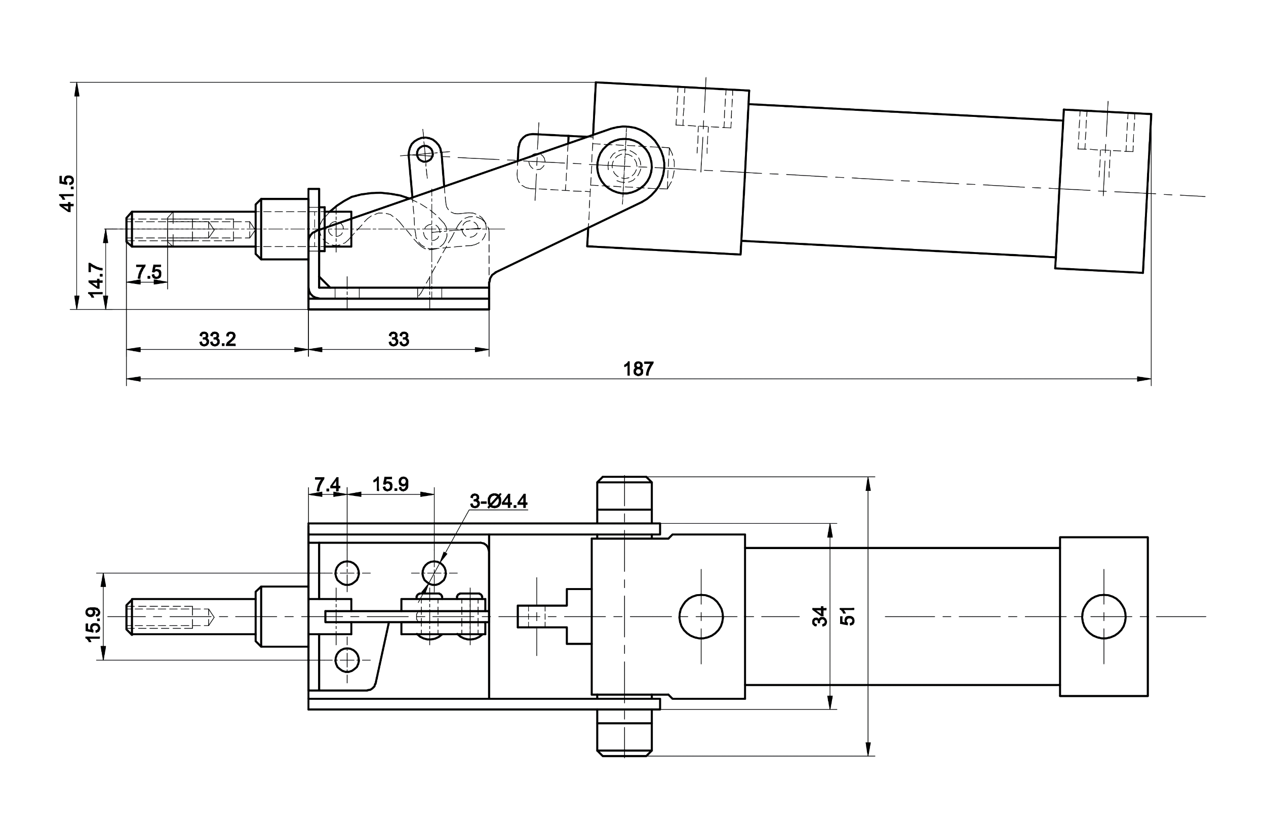 DST-36301-A Datenblatt Pneumatik Schubstangenspanner 450N