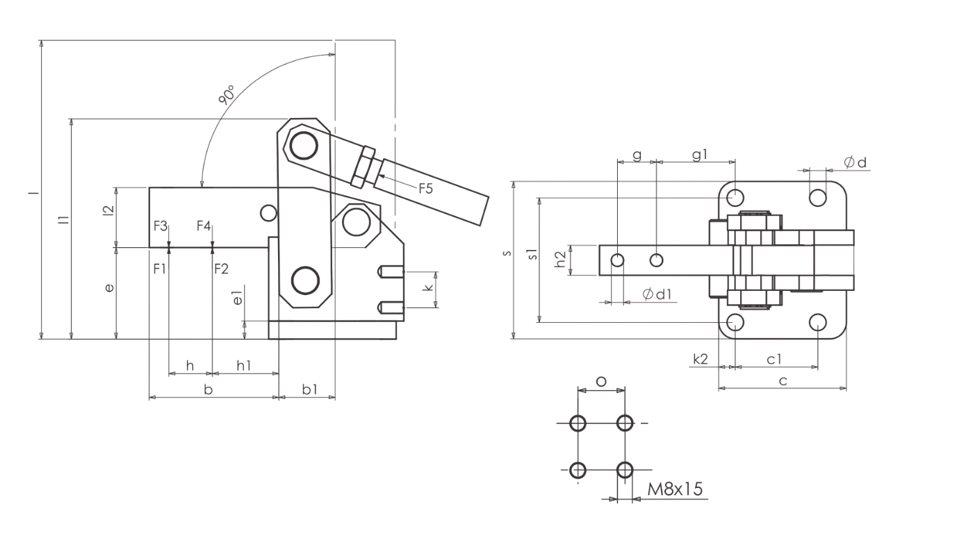 P61 Drawing Heavy duty toggle clamp