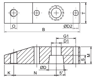 PS22-12 Technische Zeichnung Spannarm Pneumatischer Schwenkspanner mit Schweißschutz P22-Serie