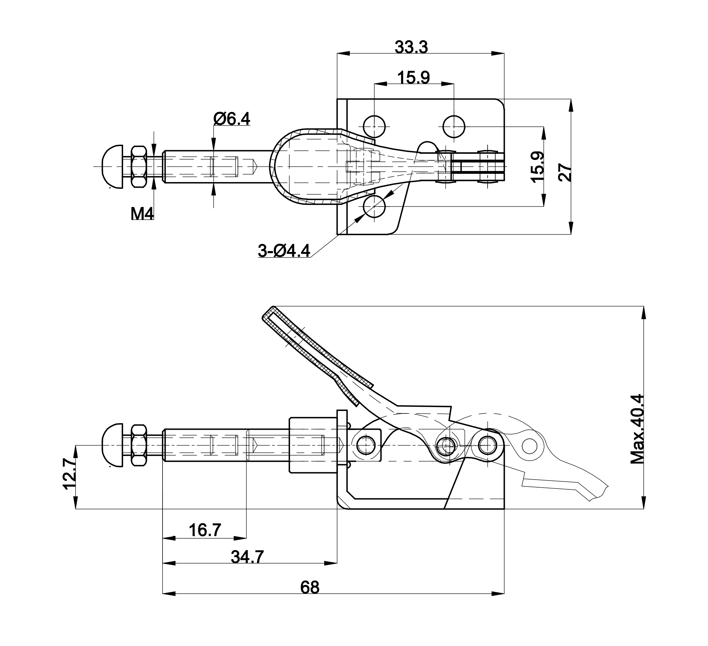 DST-301-AM Datenblatt Mini Schubstangenspanner 450N