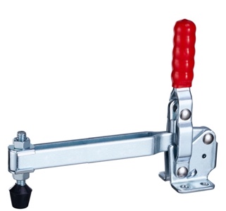 DST-101-D-15 Senkrechtspanner-Vertikalspanner waagrechter Fuß, verstellbare Andrückspindel, extra langer U-Spannarm 1800N