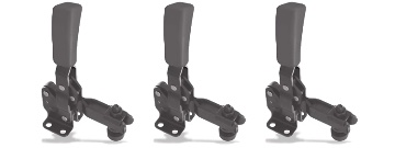 Vertical acting toggle clamps for optical measurement technology