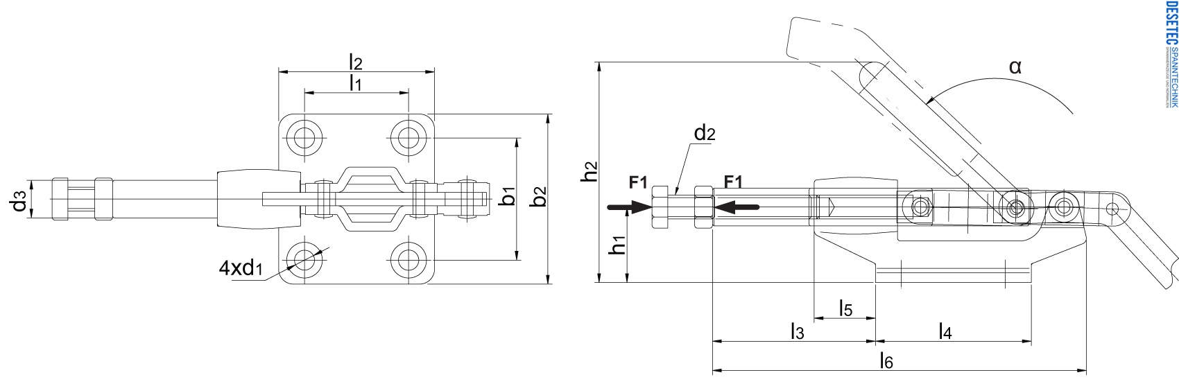 Push-Pull acting toggle clamp with cast body