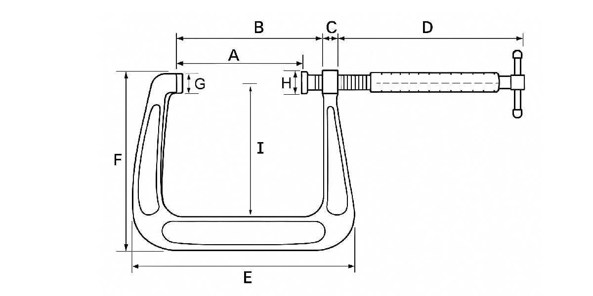 C-Clamp, large throat depth