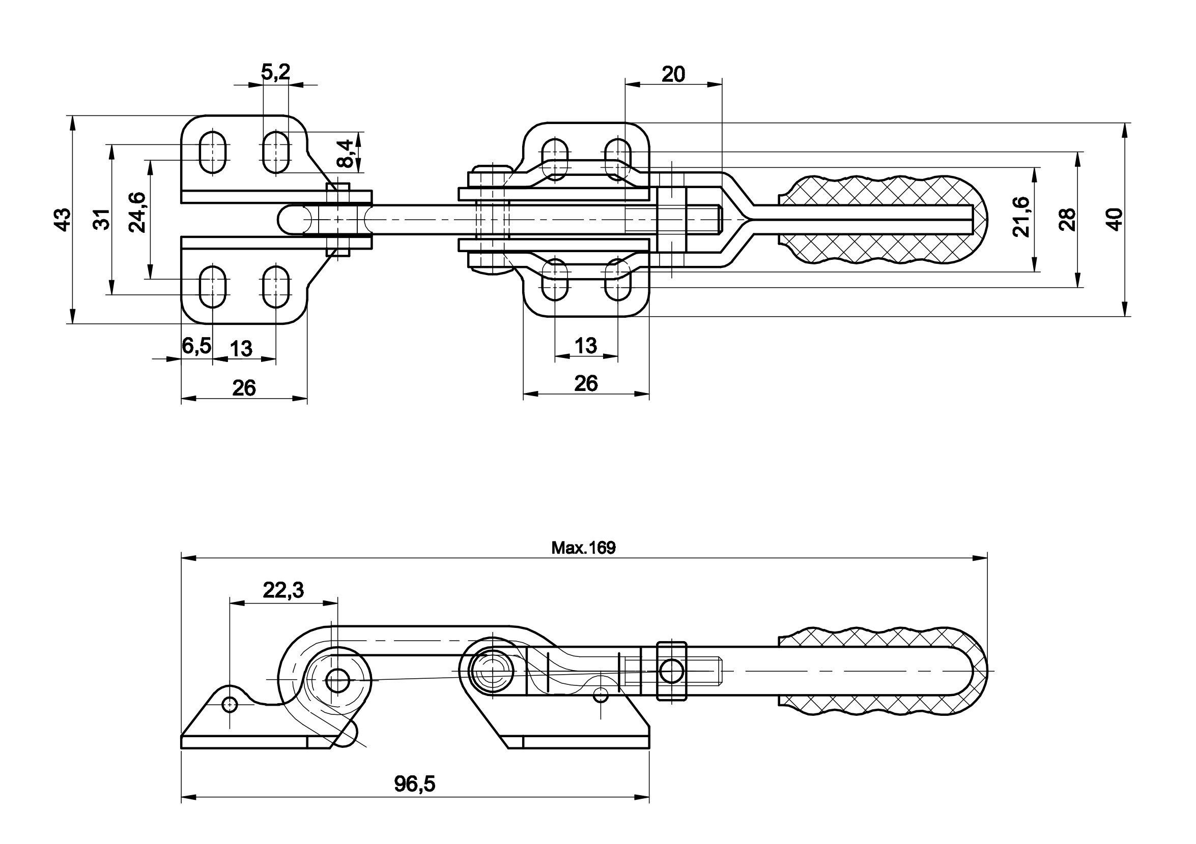 DST-40200 Datenblatt Hakenspanner mit Gegenhalter 2000N