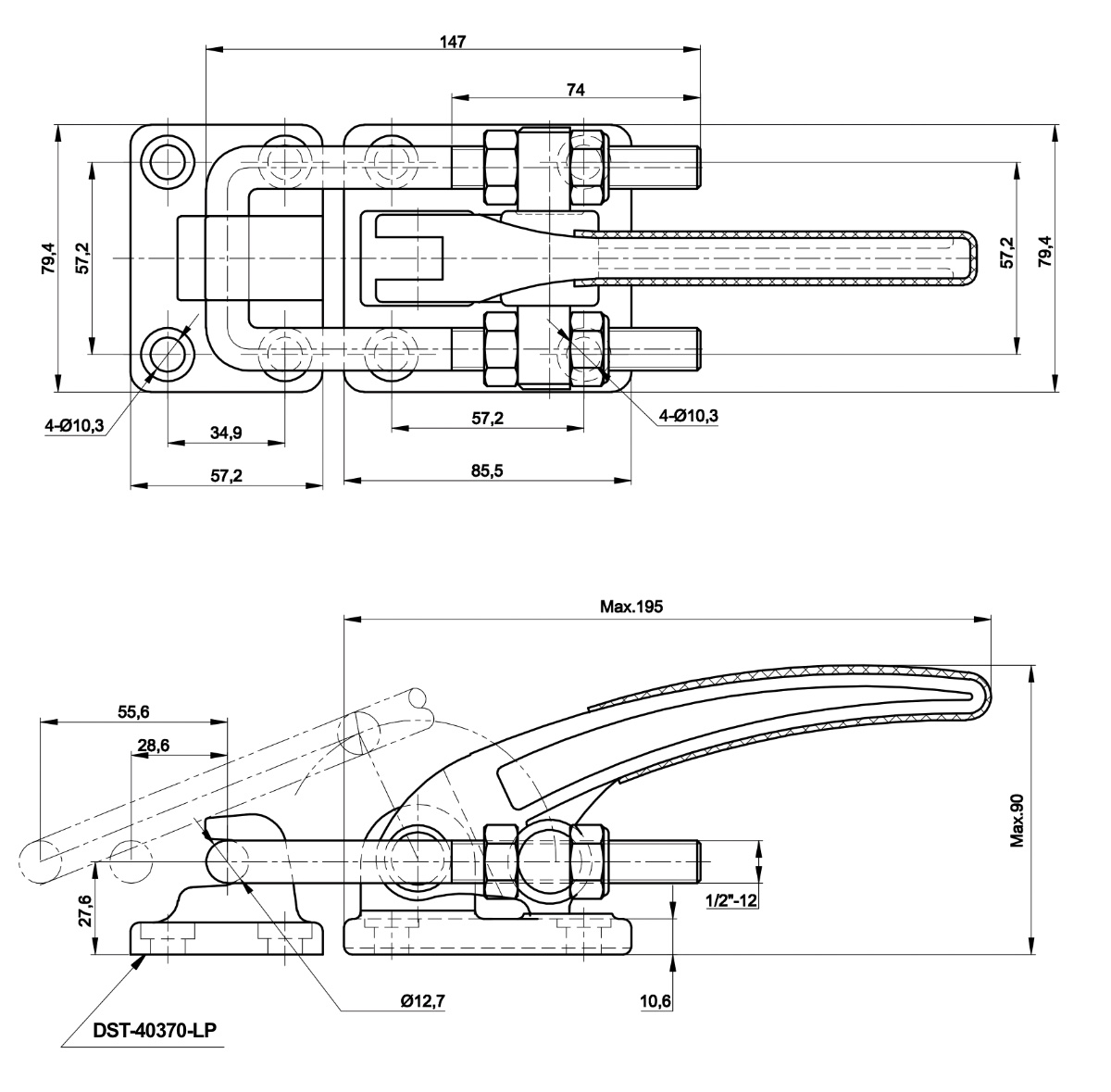DST-40380-SS Datenblatt Verschlussspanner schwere Ausfuehrung 34000N-EDELSTAHL