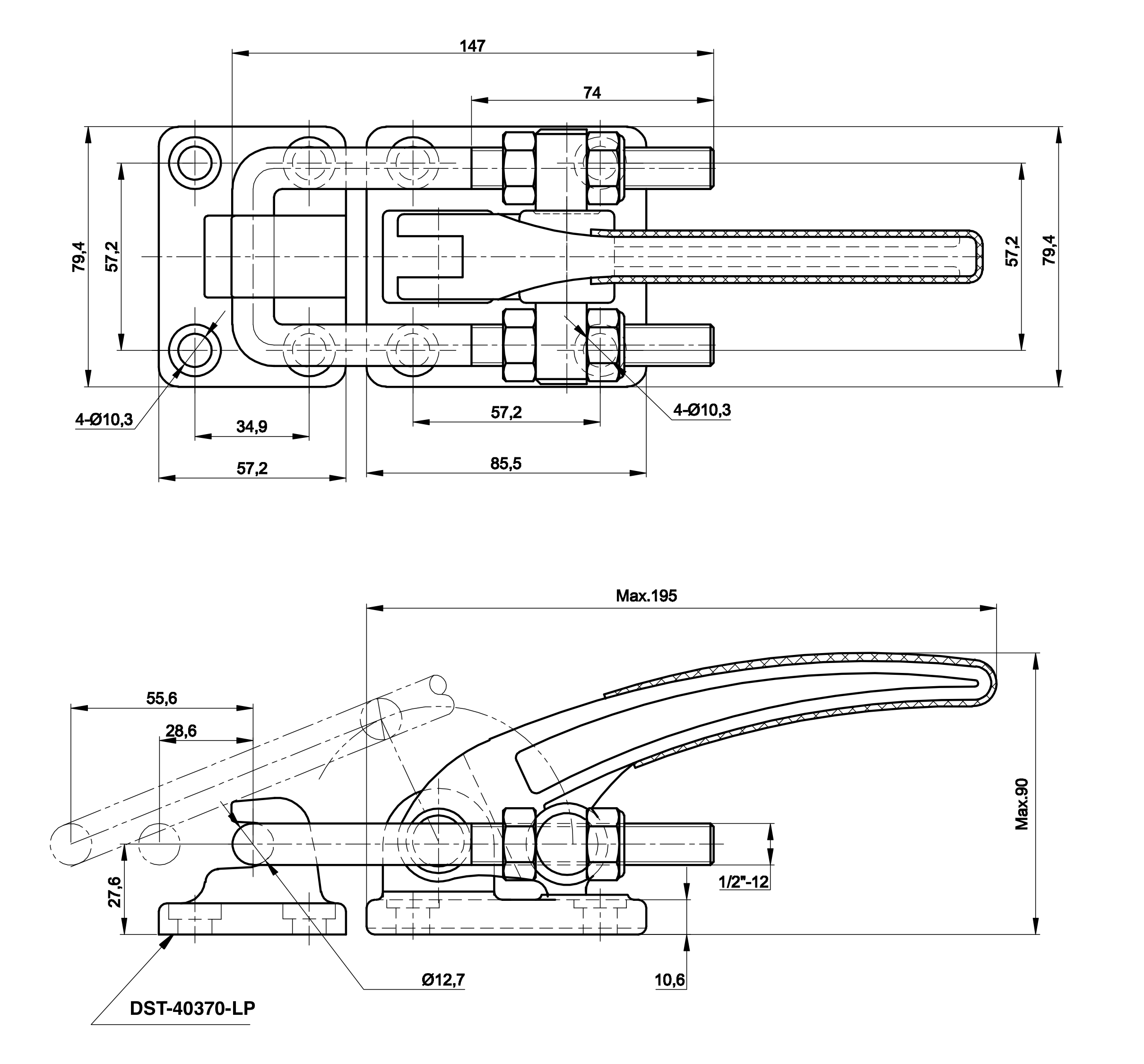 DST-40380-SS Datenblatt Verschlussspanner schwere Ausfuehrung 34000N-EDELSTAHL