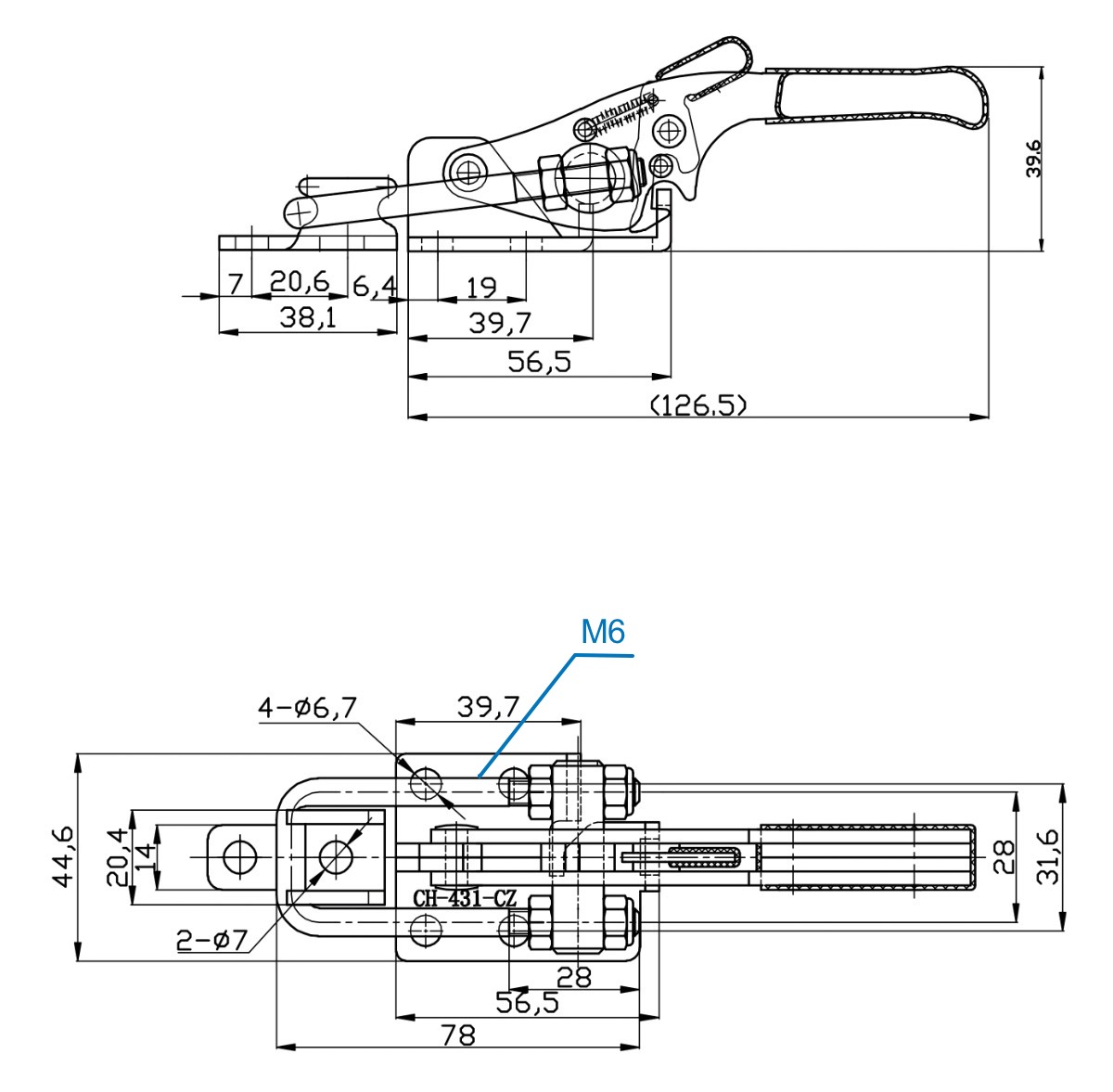 DST-431-R Datasheet Latch type toggle clamp with security latch U-hook 3180N