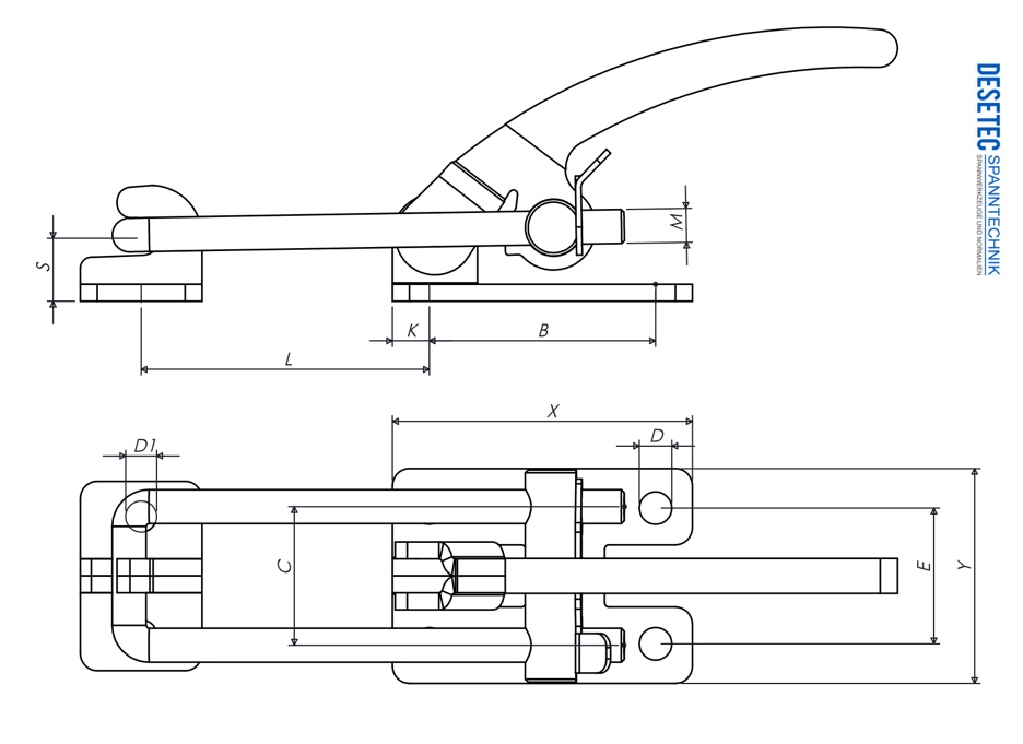 M42F Schwerer Verschlussspanner horizontal Techische Zeichnung