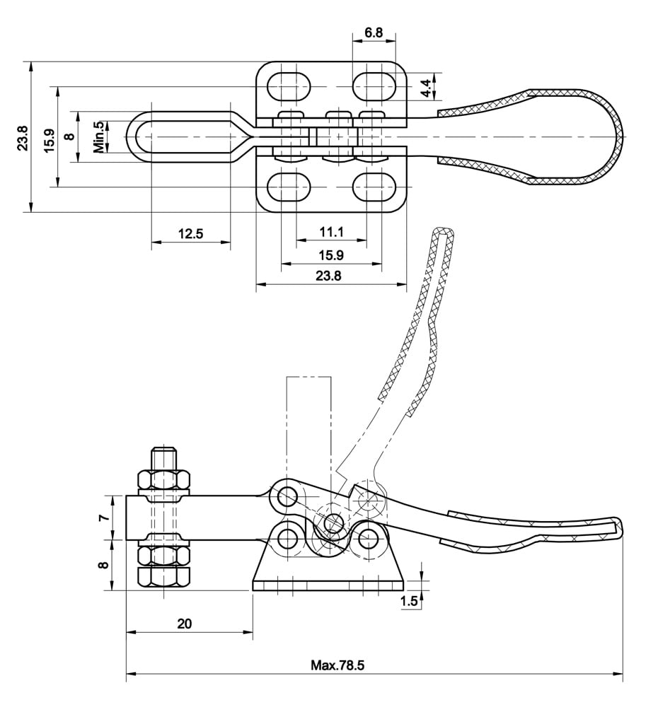 DST-201 Datenblatt Waagrechtspanner Horizontalspanner 270N