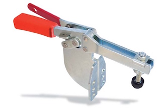 M22S Horizontal toggle clamp with angle base,open clamping arm and safety latch